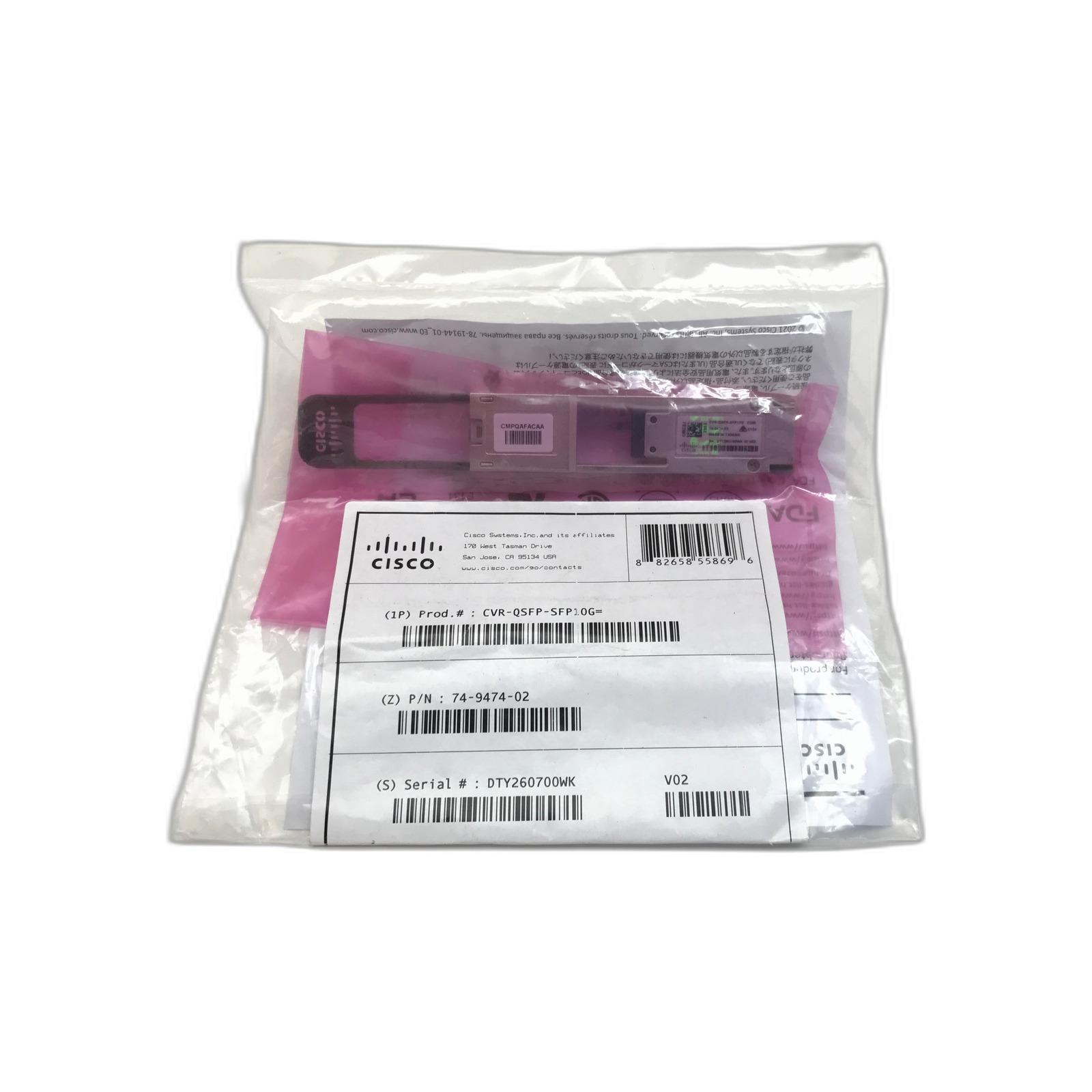 Cisco CVR-QSFP-SFP10G Cisco QSFP to SFP10G adapter