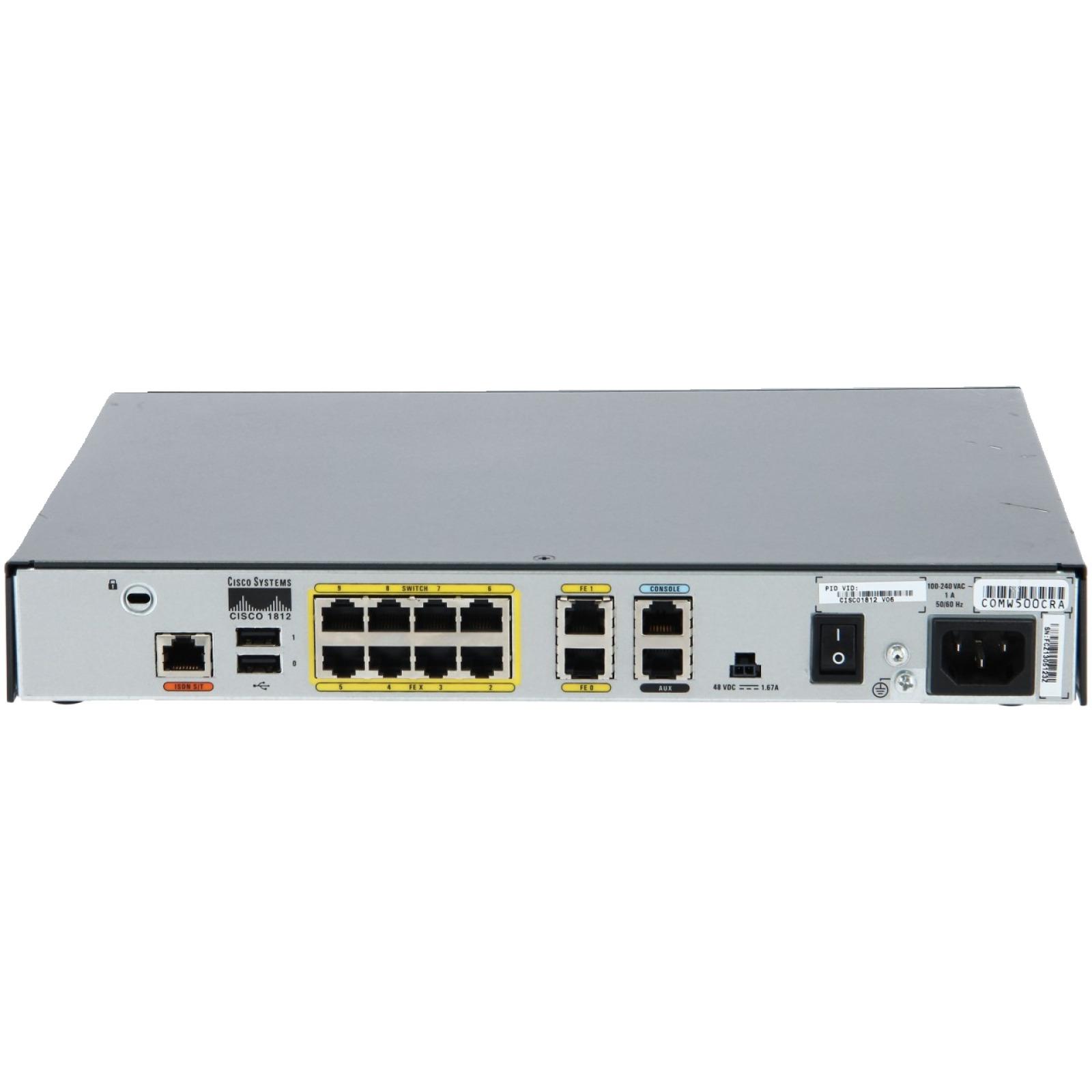 Cisco CISCO1812/K9 Dual Ethernet Security Router with ISDN S/T Backup