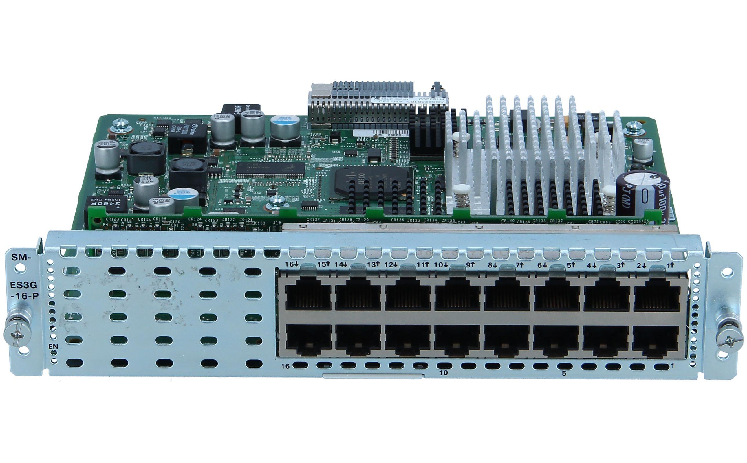 Cisco SM-ES3G-16-P Enhcd EtherSwitch, L2/L3, SM, 16GE, POE