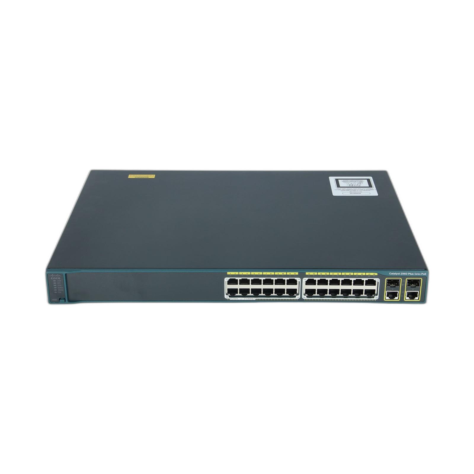 Cisco WS-C2960+24LC-L Cisco Catalyst 2960 Plus 24 10/100 (8 PoE) + 2 T/SFP LAN Base