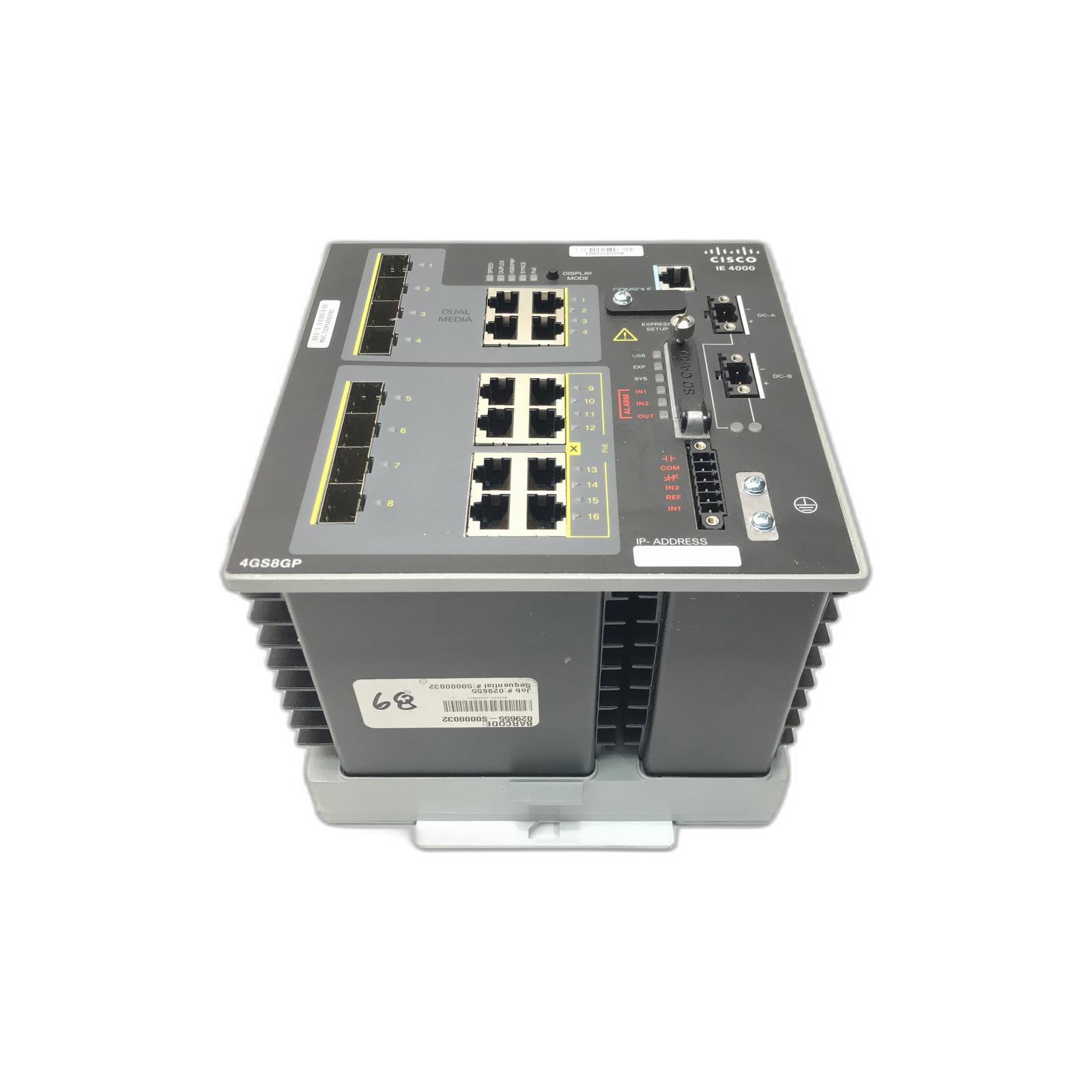 Cisco IE-4000-4GS8GP4G-E Cisco IE 4000 4 X SFP 1G WITH 8 X 1G POE. 4 X