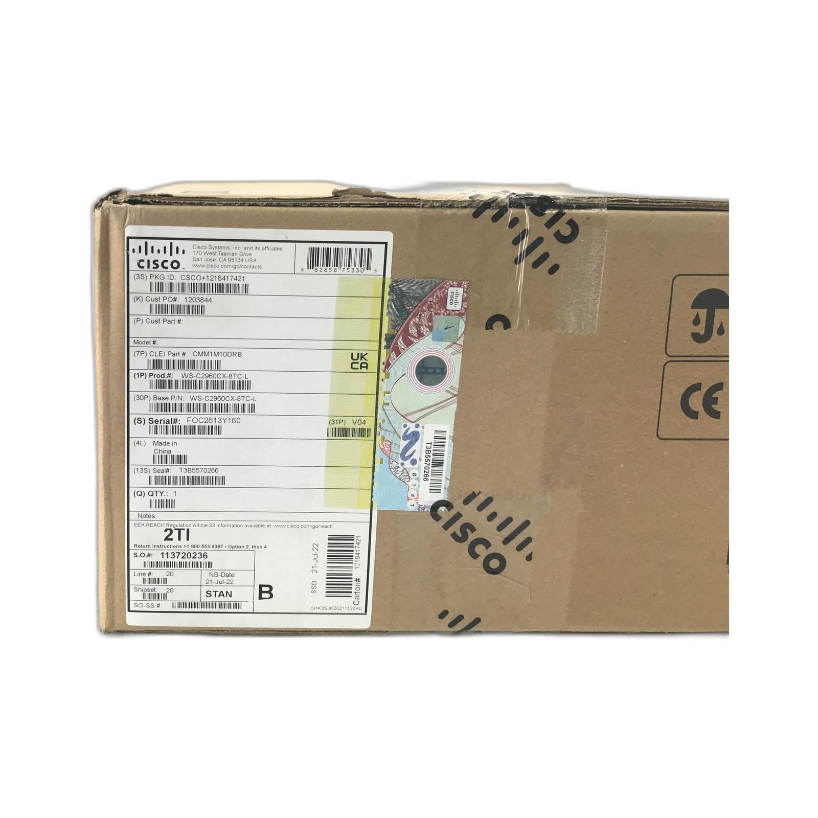 Cisco WS-C2960CX-8TC-L Cisco Catalyst 2960-CX 8 Port Data Lan Base