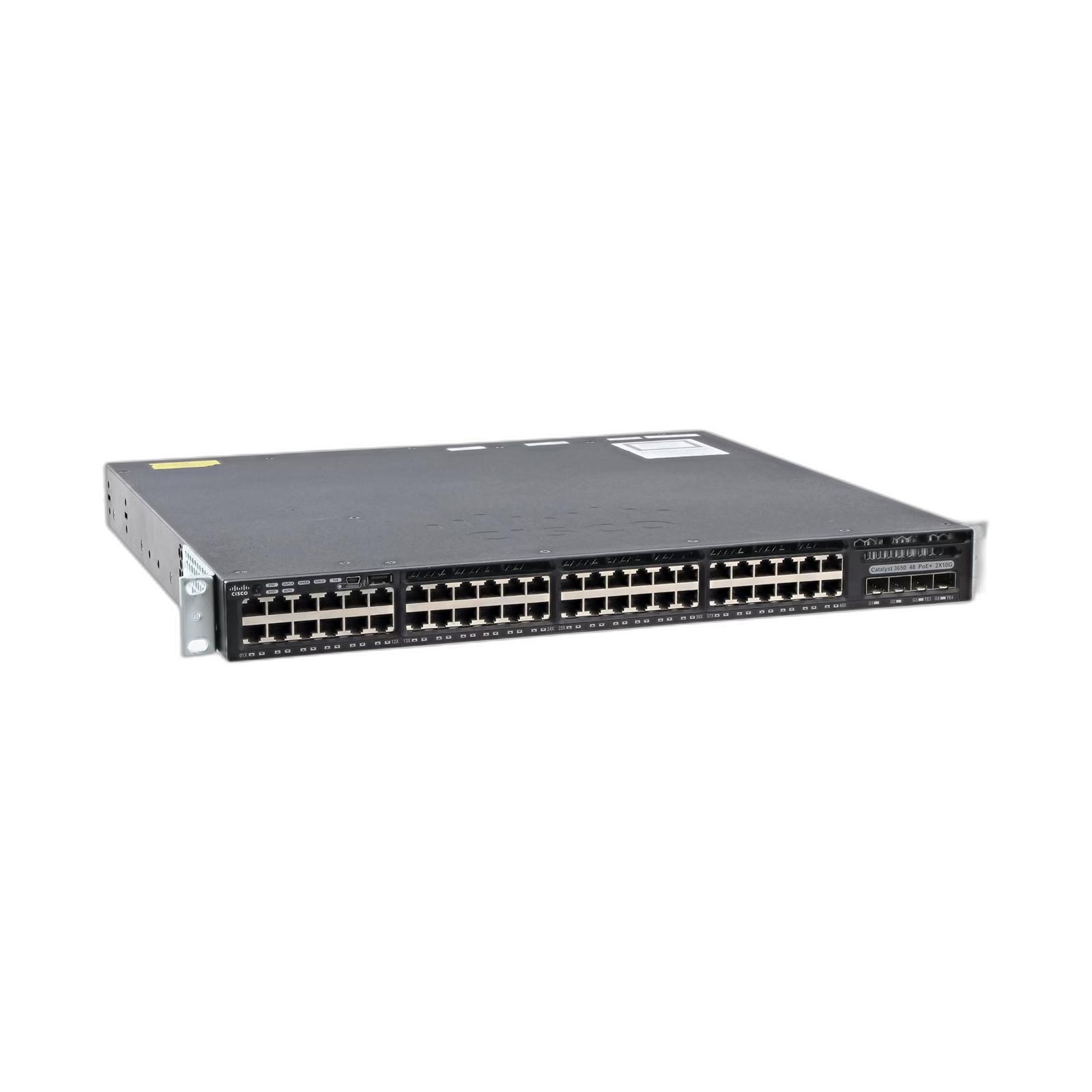 Cisco WS-C3650-48PD-S Cisco Catalyst 3650 48 Port PoE 2x10G Uplink IP Base
