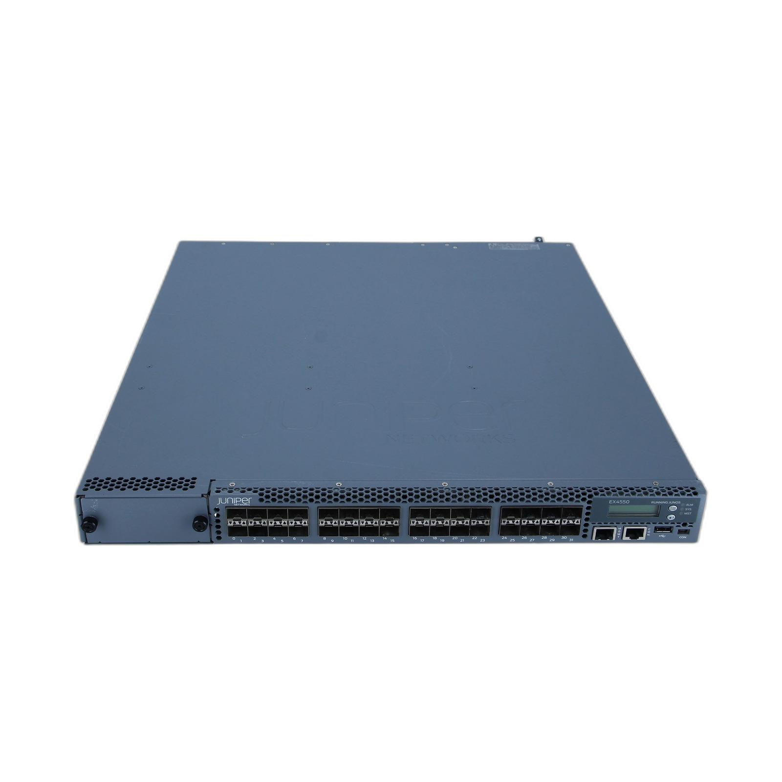 Juniper EX4550-32F-AFO Juniper EX4550,32-port 1/10G SFP+ Converged switch,650W AC PS,Built i