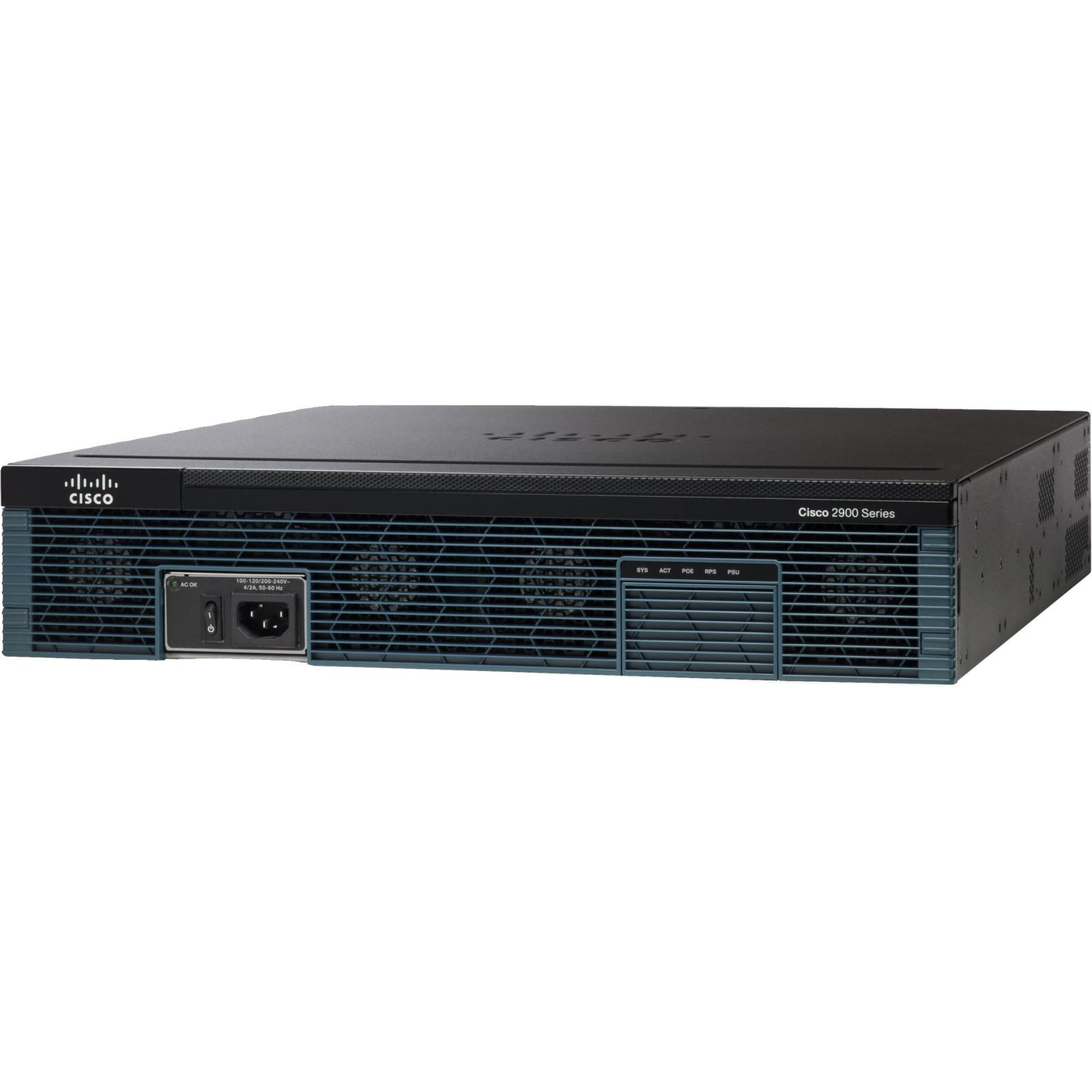 Cisco CISCO2911/K9 2911 w/3 GE,4 EHWIC,2 DSP,1 SM,256MB CF,512MB DRAM,IPB