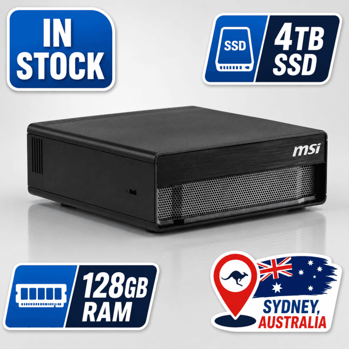 MSI EDGEXPERT-34SAU MSI EdgeXpert-34SAU, NV 10 Cortex-X925 + 10 Cortex-A725/NVIDIA® Blackwell Architecture/1000 AI TOPS/D5 128GB/4TB SSD Gen5/RJ45 10GB/3 Yr Onsite replacement WTY