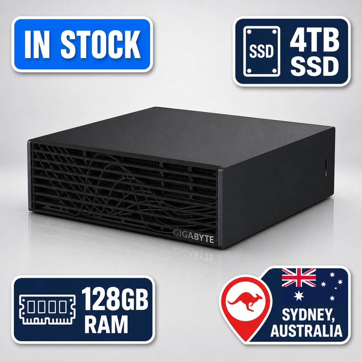 GIGABYTE ATAGB10-9000 Gigabyte AI TOP ATOM ATAGB10-9000 AI TOP ATOM, 128GB DDR5, 4TB SSD Gen5, 20-core Arm, 10 Cortex-X925 + 10 Cortex A725 Nvidia GB10 Blackwell Superchip