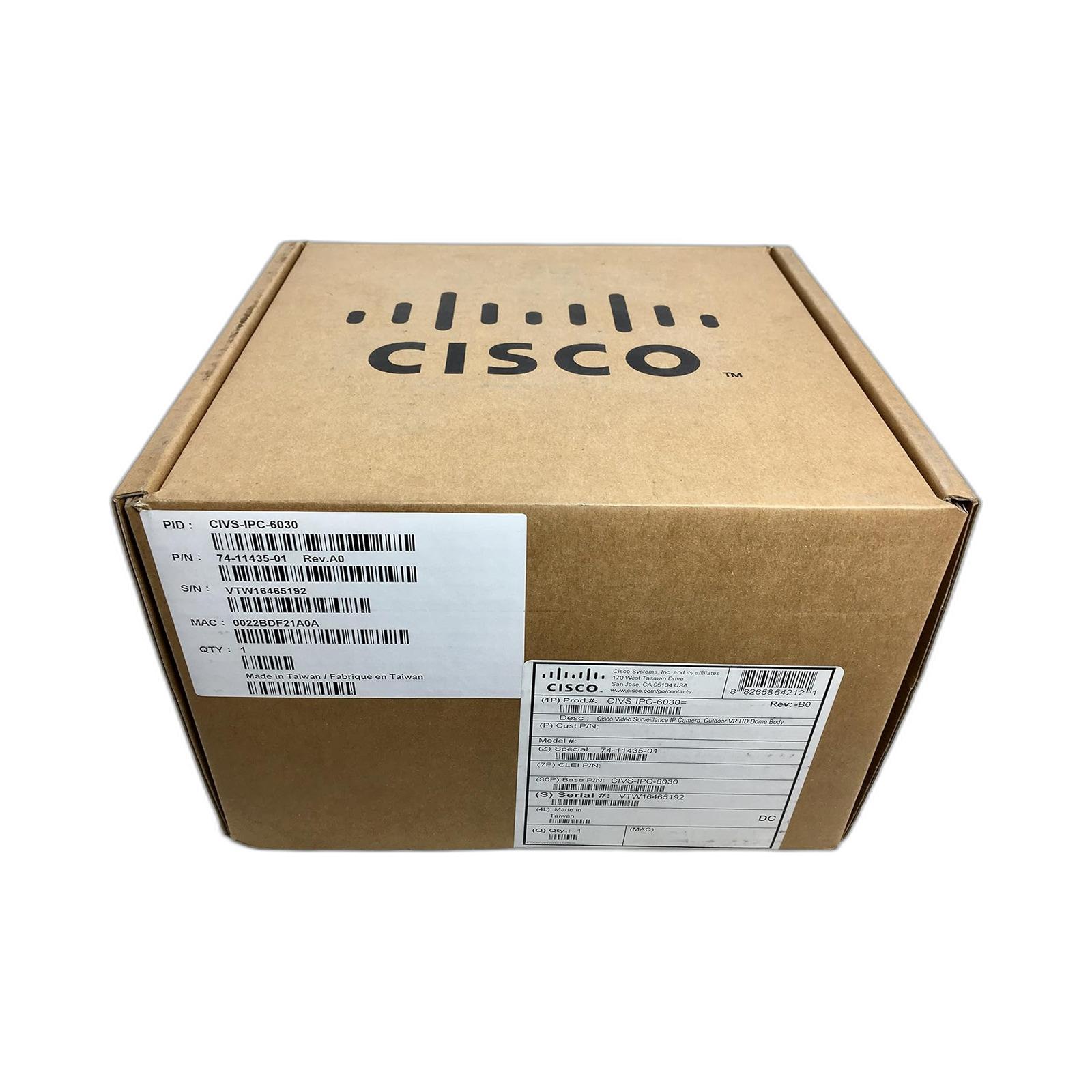 Cisco CIVS-IPC-6030 Video Surveillance IP Camera, Outdoor VR HD Dome Body