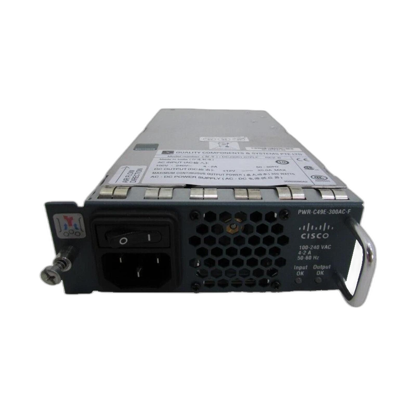 Cisco PWR-C49E-300AC-F Cat 4948E-F 300W AC Power Supply Front exhaust