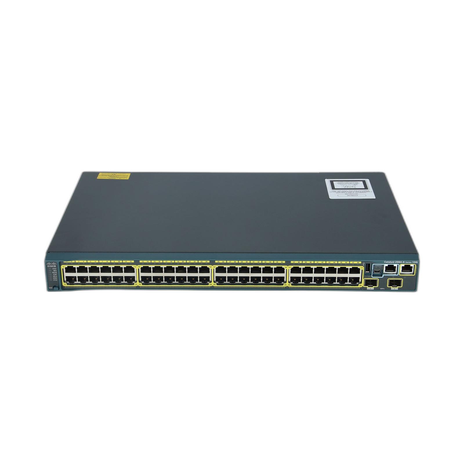 Cisco WS-C2960S-48TD-L Catalyst 2960S 48 GigE, 2 x 10G SFP+ LAN Base