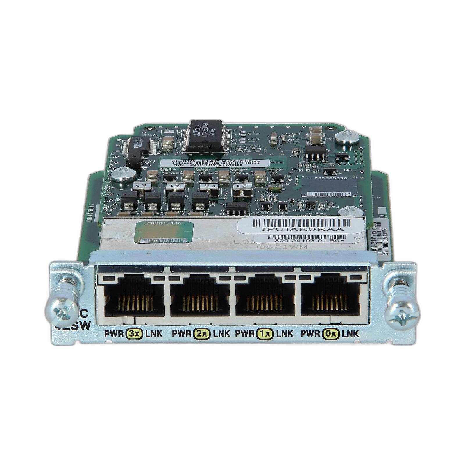 Cisco HWIC-4ESW-POE 4-Port Ethernet Switch HWIC with Power Over Ethernet