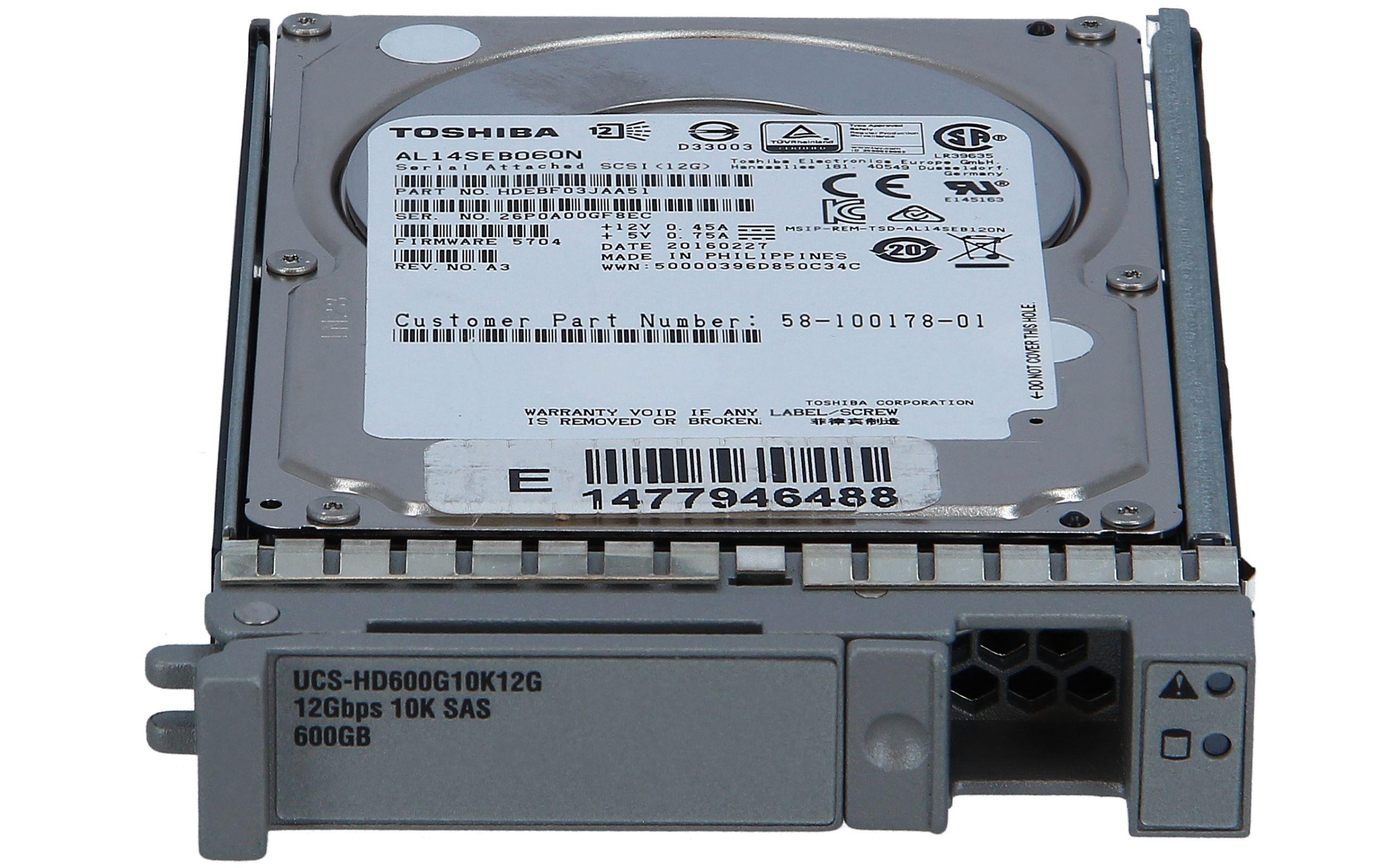 Cisco UCS-HD600G10K12G Cisco 600GB 12G SAS 10K RPM SFF HDD