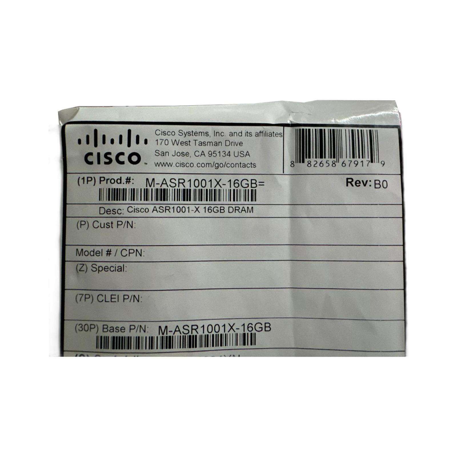 Cisco M-ASR1001X-16GB CISCO ASR1001-X 16GB DRAM