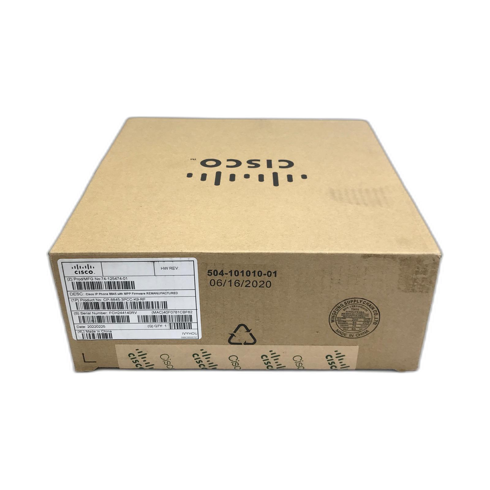 Cisco CP-8845-3PCC-K9 IP Phone 8845 IP video phone with digital camera Bluetooth interface