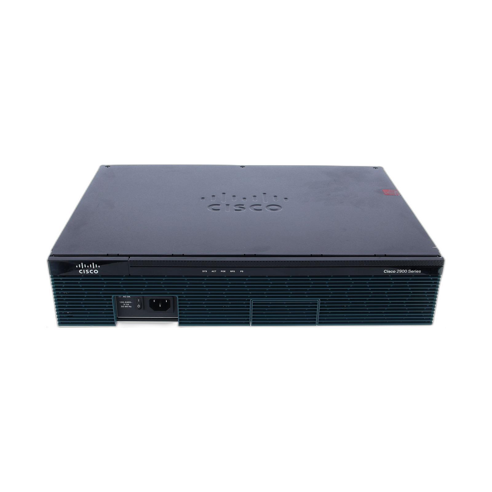 Cisco CISCO2911-K9 2911 Integrated Services Router with 3 GE,4 EHWIC,2 DSP,1 SM,256MB CF,512MB