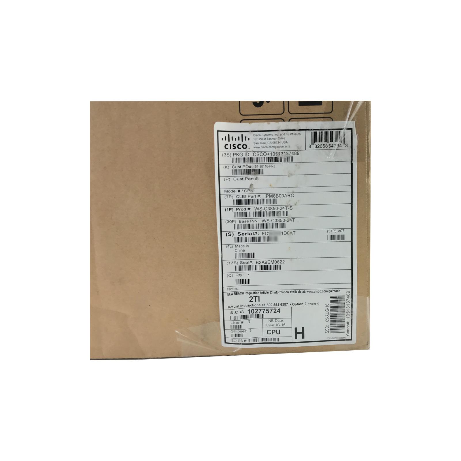 Cisco WS-C3850-24T-S Cisco Catalyst 3850 24 Port Data IP Base