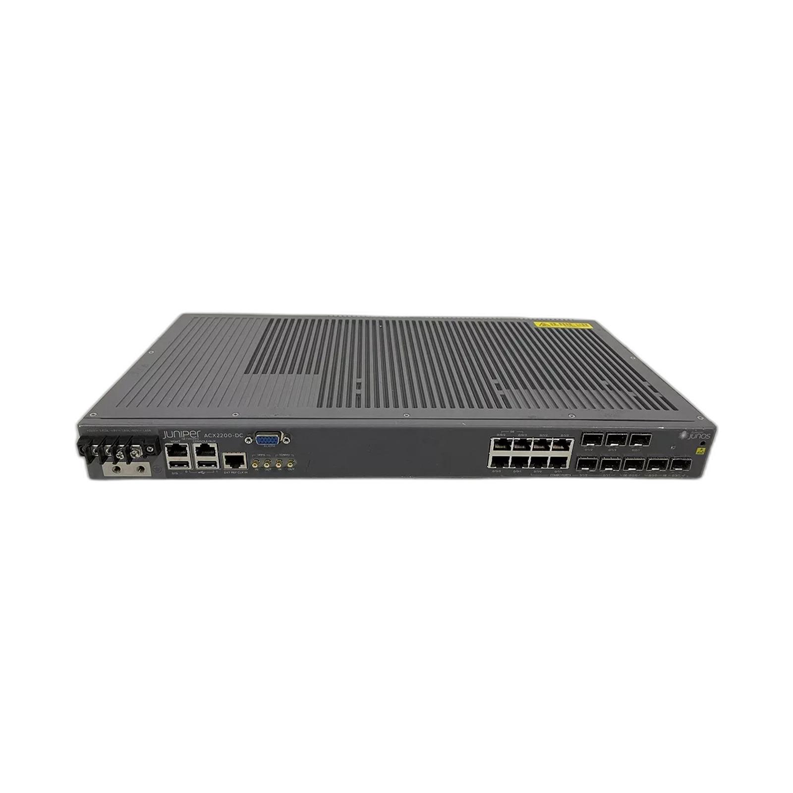 ACX2200 ACX2200-DC ACX2200 Universal Access Router, DC version, 1RU, SyncE/1588, Temperature hardened, Passively cooled, 2XGE SFP+, 2XGE SFP, 4XGE Combo( SFP or RJ45), 4xGE RJ45,Optics Sold Separately, Redundant DC power supply