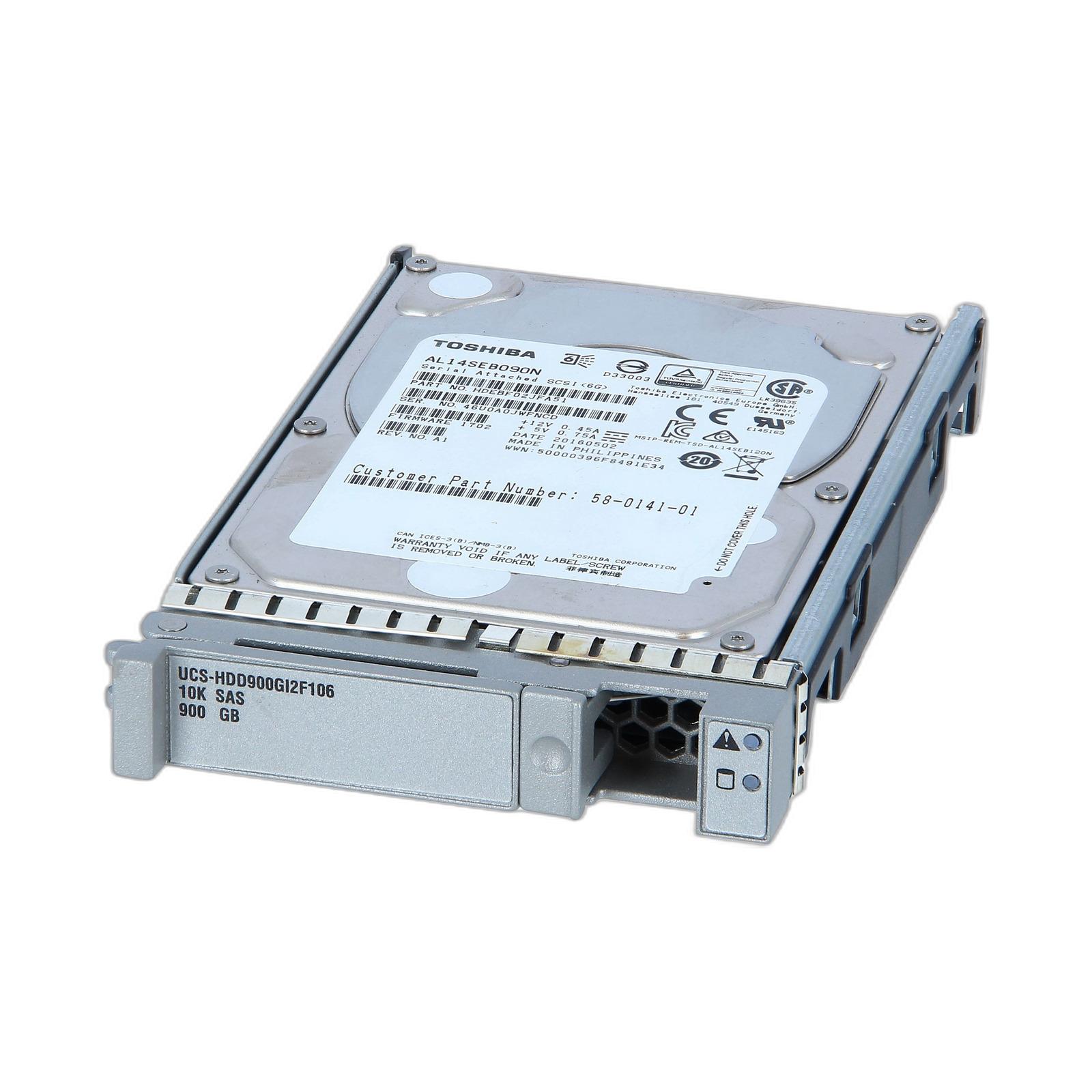 Cisco UCS-HDD900GI2F106 900GB 6Gb SAS 10K RPM SFF HDD/hot plug/drive sled mounted