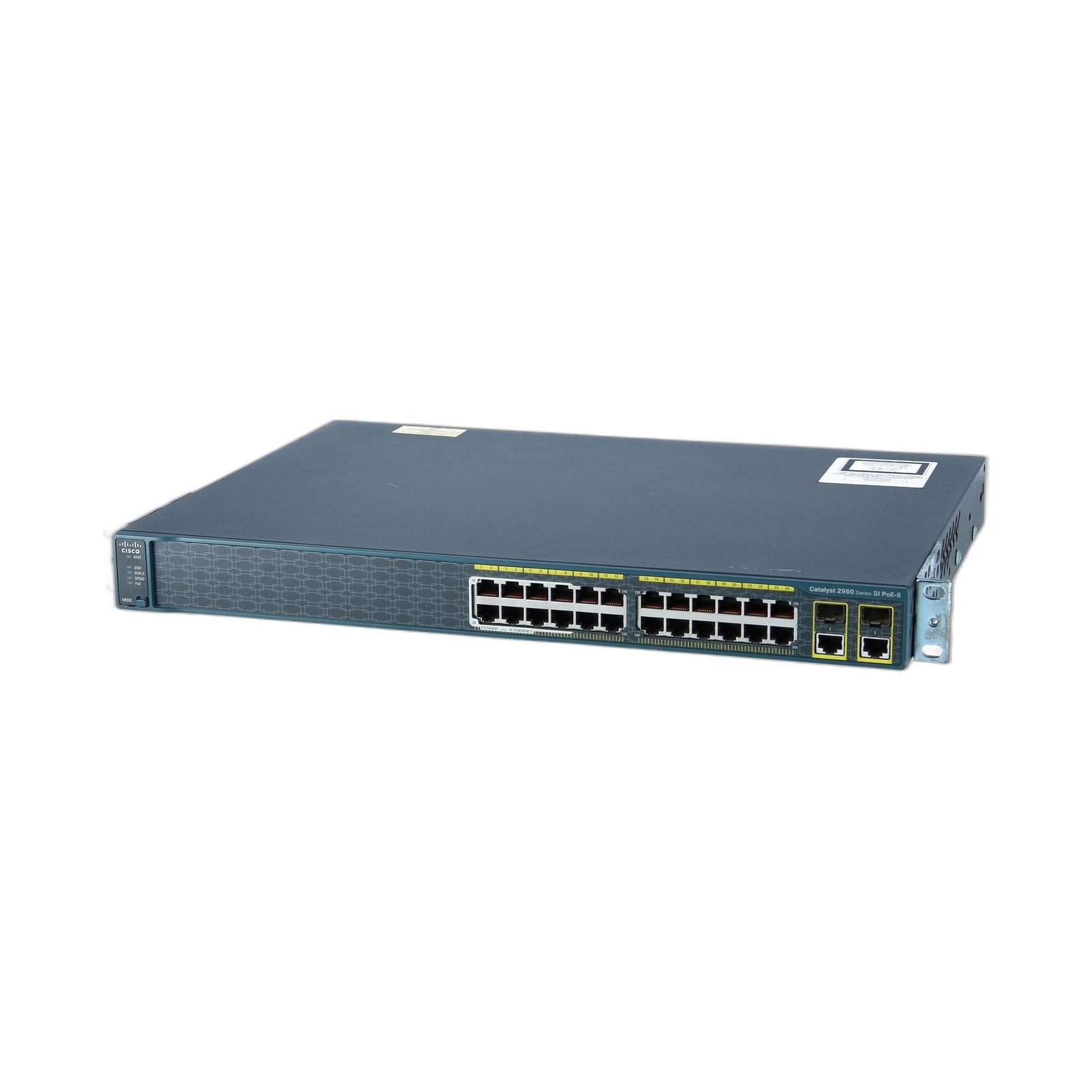 Cisco WS-C2960-24LC-S Catalyst 2960 24 10/100 (8 PoE) + 2 T/SFP LAN Lite Image