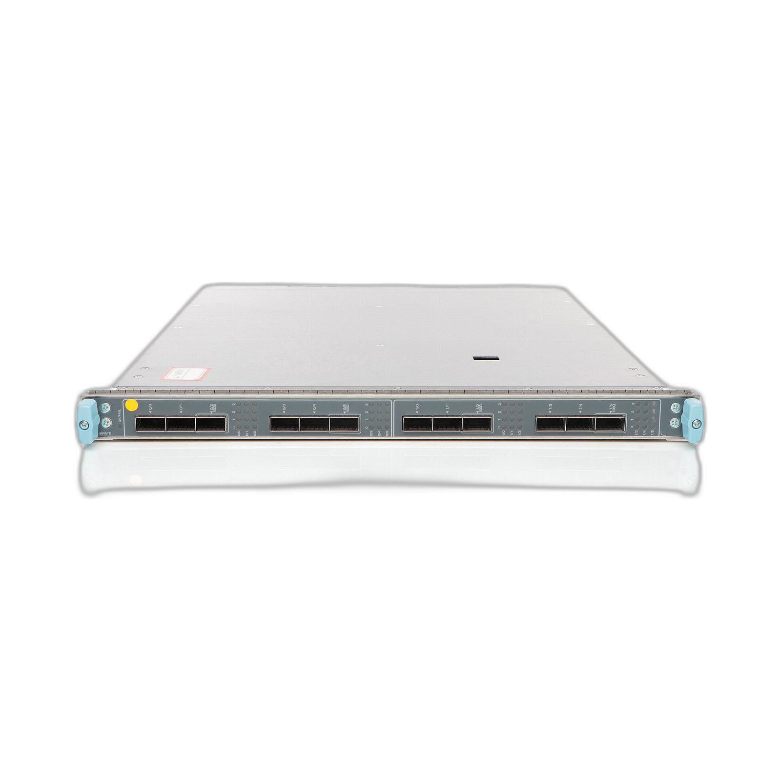 Juniper MPC7E-MRATE 12x QSFP+/QSFP28 multirate port line card, includes full scale L2/L2.5 features,reduced scale L3,up to 2M routes in FIB,up to 6M routes in RIB, and up to 32 L3VPN instances per card.4 ports out of 12 support QSFP 28. Optics sold separately.