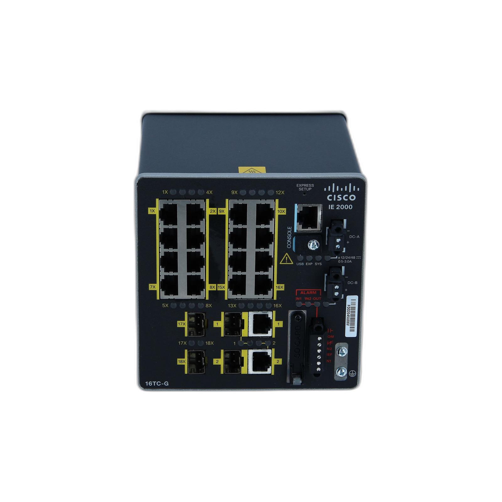 Cisco IE-2000-16TC-G-X Cisco IE 16 10/100.2 FE SFP+2 T/SFP Base with 1588 Comf. Coat
