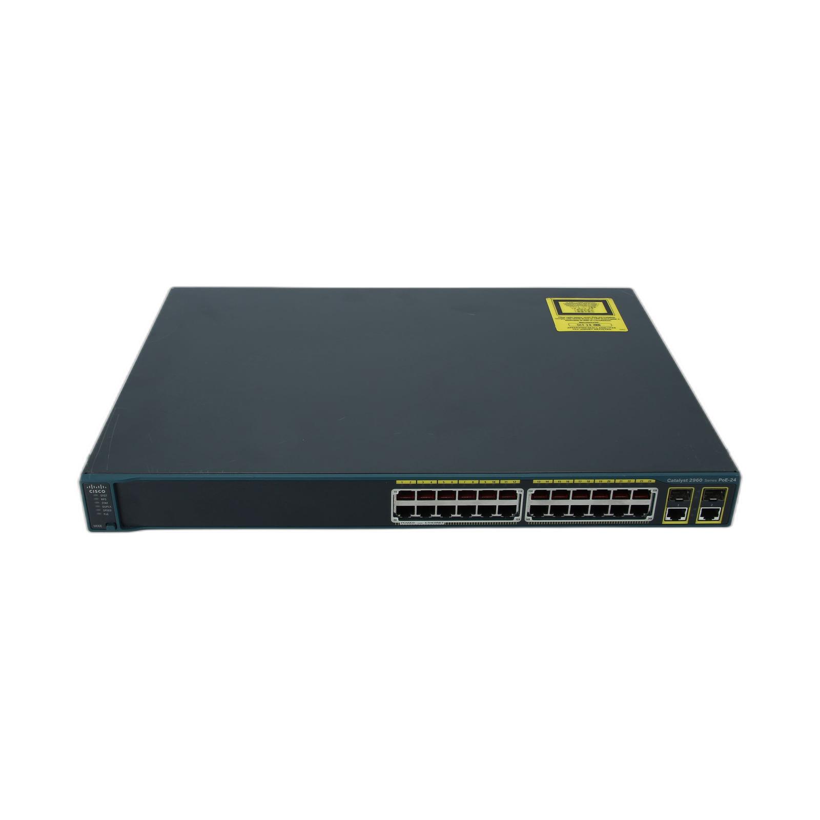 Cisco WS-C2960-24PC-L Catalyst 2960 24 10/100 PoE + 2 T/SFP LAN Base Image