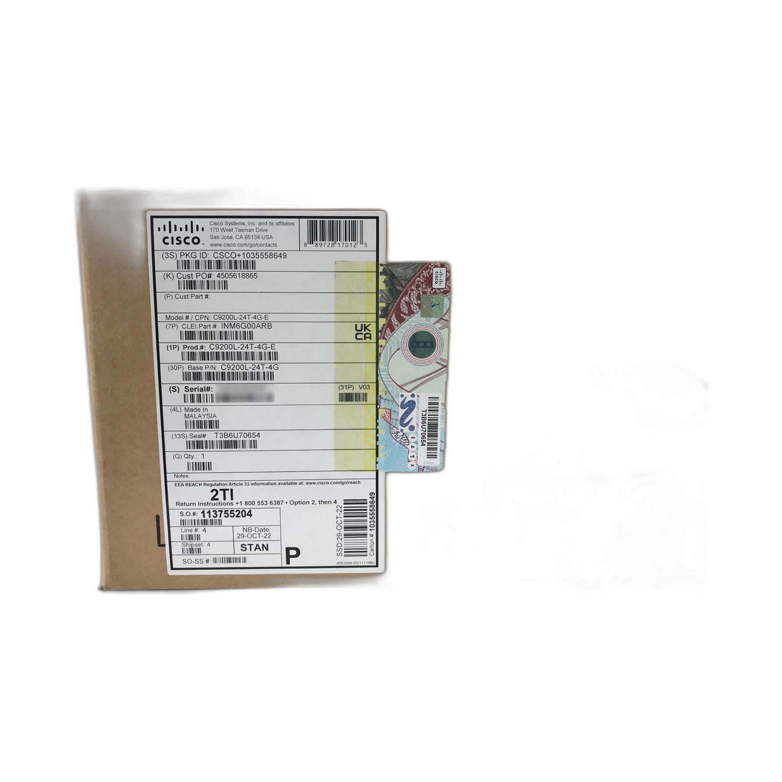 Cisco C9200L-24T-4G-E Cisco Catalyst 9200L 24-port data 4 x 1G Network Essentials