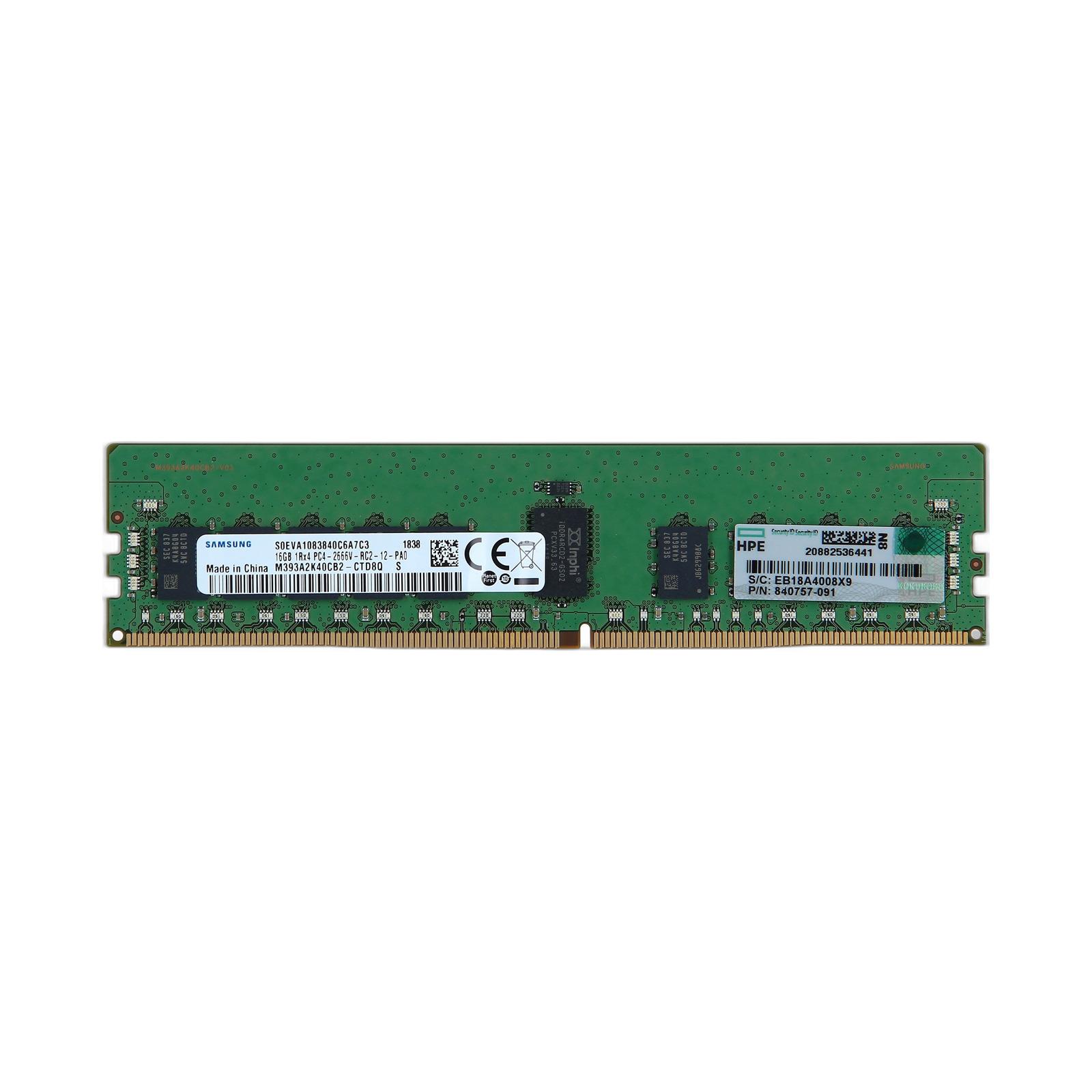Hewlett Packard Enterprise 840757-091 HPE E 16GB (1*16GB) 1RX4 PC4-2666V-R DDR4-20800MHZ MEMORY KIT 16 GB DDR4